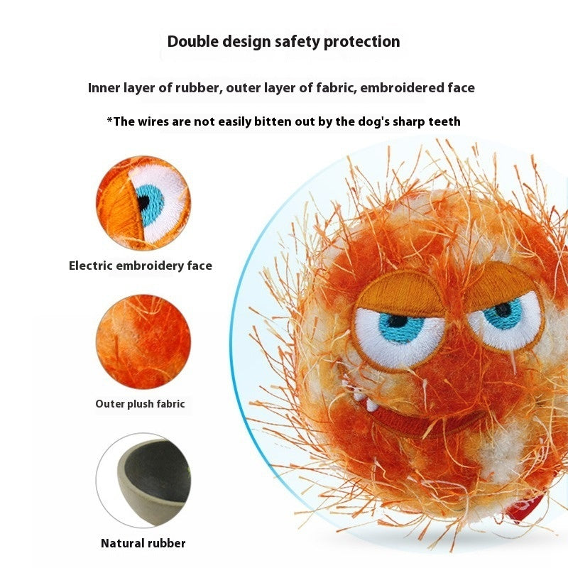 HKM-1045437 Durable Rubber Dog Toy Ball in Orange Yellow and Yellow Green