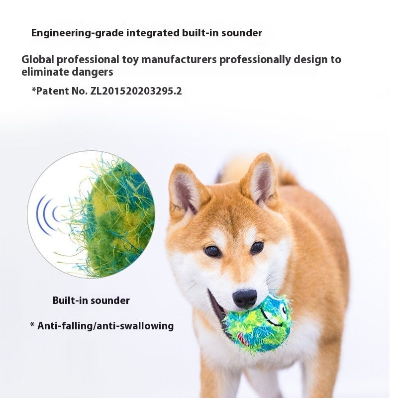 HKM-1045437 Durable Rubber Dog Toy Ball in Orange Yellow and Yellow Green
