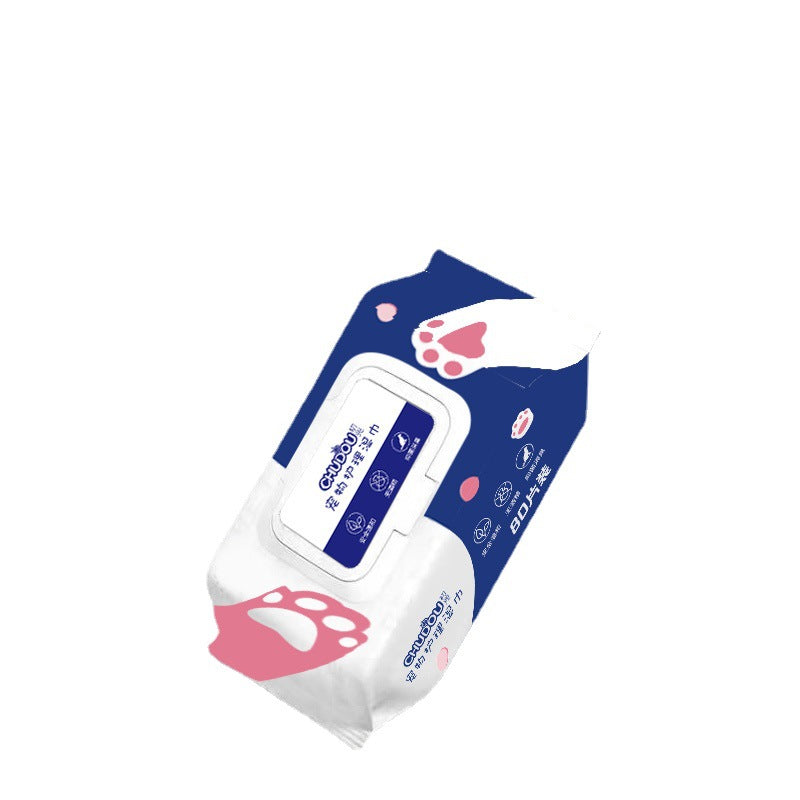 HKM-1045693 80-Drawer Wash-Free Antibacterial Pet Wipes for Cats and Dogs ¨C Ideal for Cleaning, Care, and Deodorization