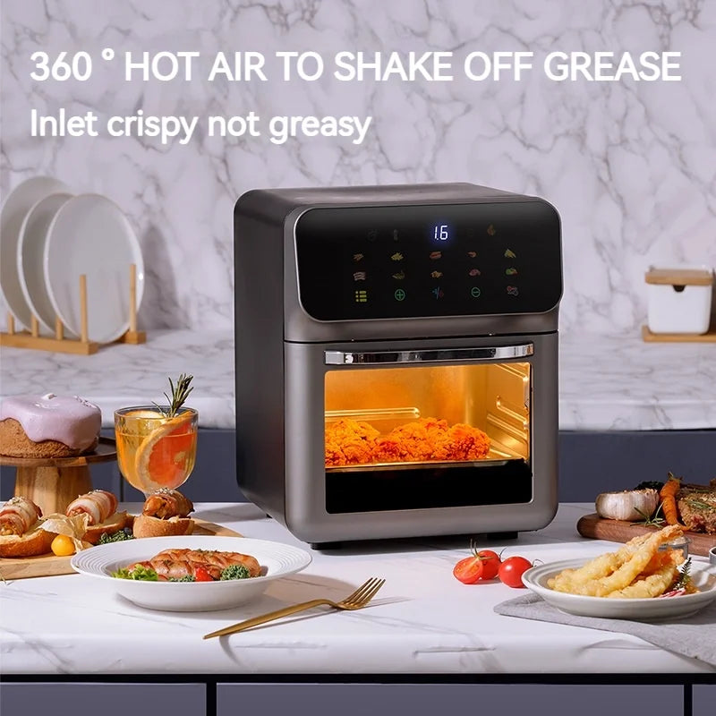 HKM-104595 10L PANERKA Air Fryer with Viewing Window, 1350W Non-Fryer Kitchen Appliance for Household and Commercial Use