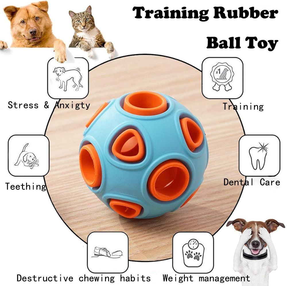 HKM-1046461 Interactive Dog Rubber Balls with Bell Sound - 2-Pack Chew Toys for Small Dogs and Puppies