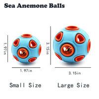 HKM-1046461 Interactive Dog Rubber Balls with Bell Sound - 2-Pack Chew Toys for Small Dogs and Puppies