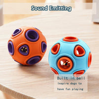 HKM-1046461 Interactive Dog Rubber Balls with Bell Sound - 2-Pack Chew Toys for Small Dogs and Puppies