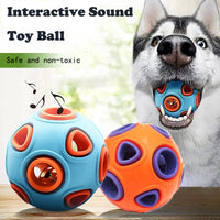 HKM-1046461 Interactive Dog Rubber Balls with Bell Sound - 2-Pack Chew Toys for Small Dogs and Puppies