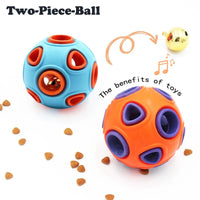 HKM-1046461 Interactive Dog Rubber Balls with Bell Sound - 2-Pack Chew Toys for Small Dogs and Puppies