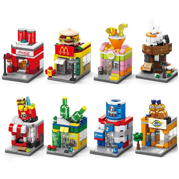 HKM-104659 8-in-1 Mini City Building Blocks Set for Kids Ages 2 to 14 - 40 Pieces of DIY Modern Plastic Construction Toys