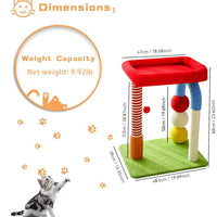 HKM-1047101 Multi-Function Cat Tree with Sisal Scratchers, Interactive Toys, and Cozy Resting Areas