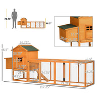 HKM-1047485 Extra Large Orange Chicken Coop with Removable Tray and Nesting Box for 3-6 Chickens