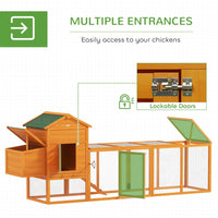 HKM-1047485 Extra Large Orange Chicken Coop with Removable Tray and Nesting Box for 3-6 Chickens