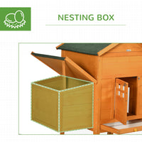 HKM-1047485 Extra Large Orange Chicken Coop with Removable Tray and Nesting Box for 3-6 Chickens