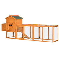 HKM-1047485 Extra Large Orange Chicken Coop with Removable Tray and Nesting Box for 3-6 Chickens