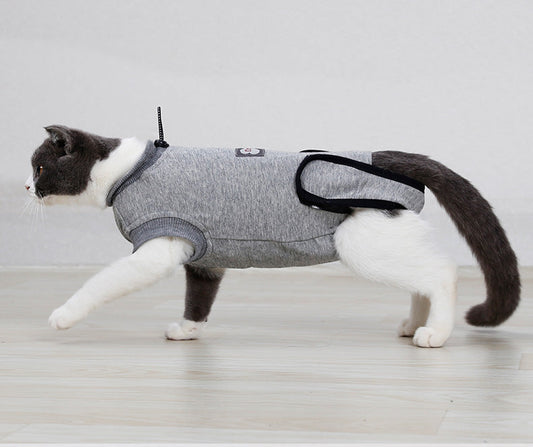 HKM-1047997 Post-Surgery Cat Recovery Suit - Anti-Licking Wound Protection and Comfort for Cats