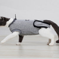HKM-1047997 Post-Surgery Cat Recovery Suit - Anti-Licking Wound Protection and Comfort for Cats