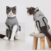 HKM-1047997 Post-Surgery Cat Recovery Suit - Anti-Licking Wound Protection and Comfort for Cats