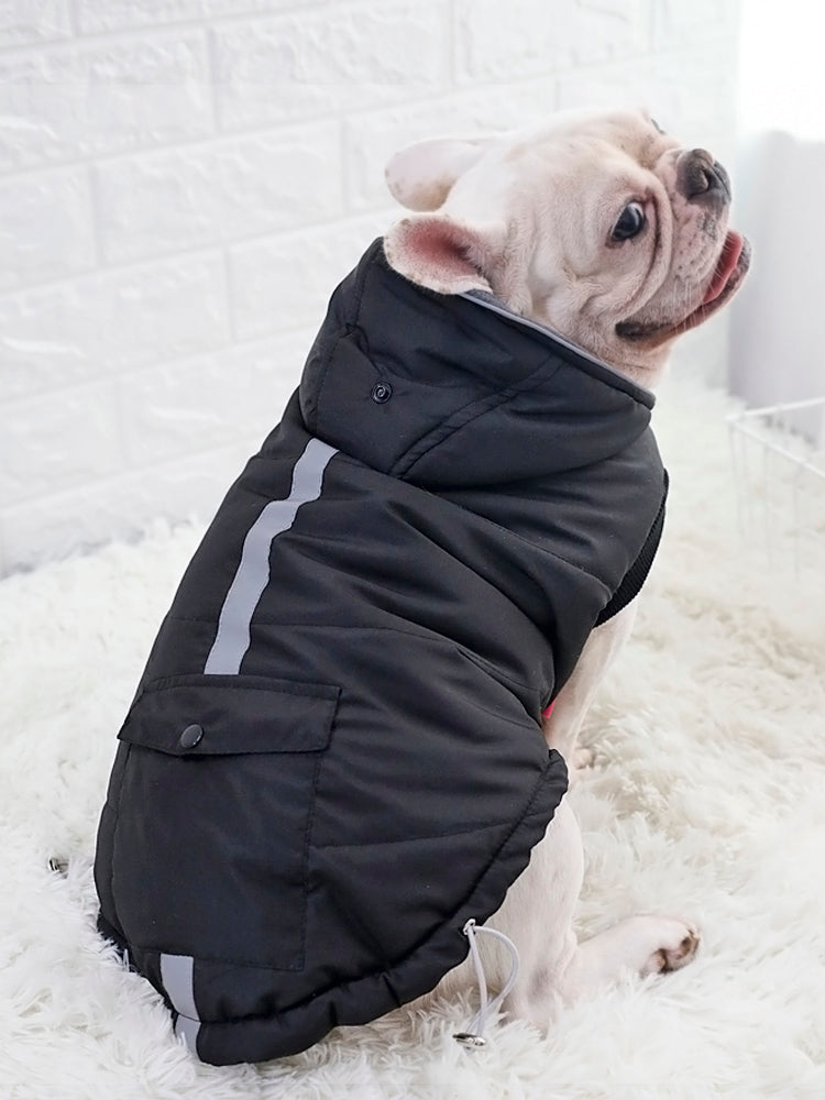 HKM-1048253 Thickened Padded Jacket for Dogs - Casual Black Pet Vest