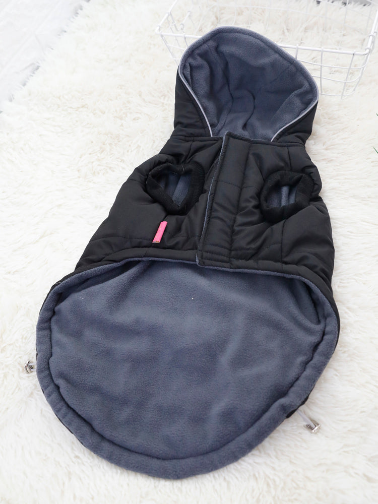 HKM-1048253 Thickened Padded Jacket for Dogs - Casual Black Pet Vest