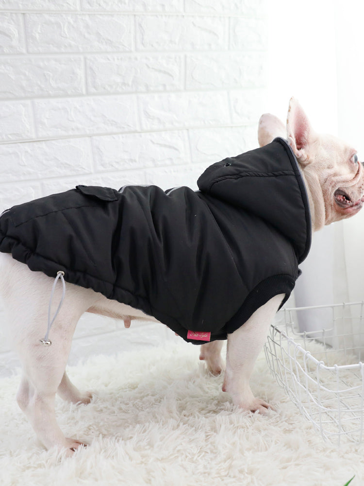 HKM-1048253 Thickened Padded Jacket for Dogs - Casual Black Pet Vest