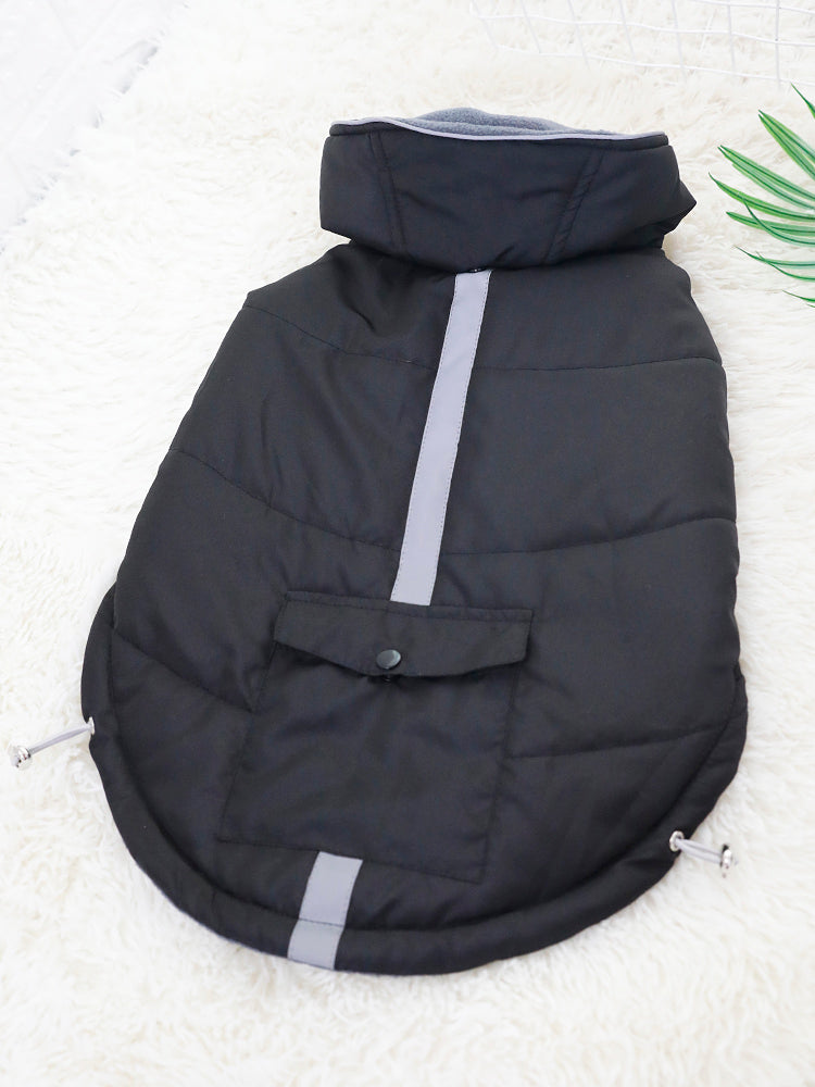 HKM-1048253 Thickened Padded Jacket for Dogs - Casual Black Pet Vest