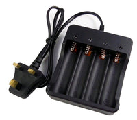 HKM-104915 4-Slot 18650 Lithium Battery Charger for 3.7V/4.2V with Strong Light Function