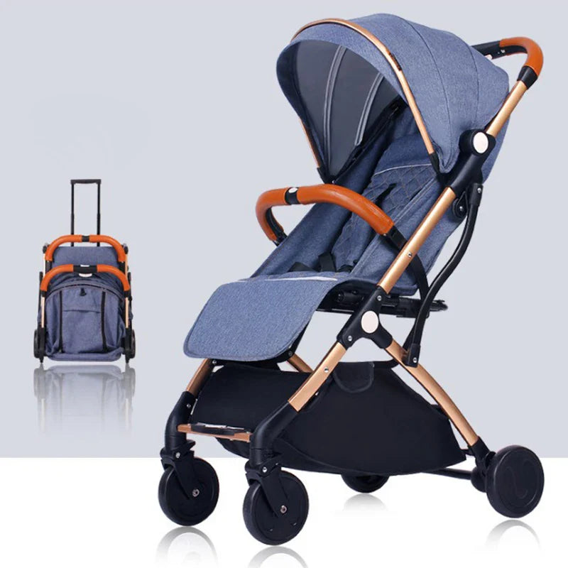HKM-105043 Compact Lightweight Folding Stroller for Travel - Easy to Use Baby Pushchair Pram with Toddler Safety Features
