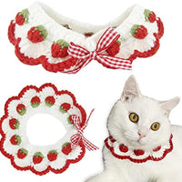 HKM-105043 Cute Strawberry Pattern Cat Collar with Breakaway Buckle and Bow Tie for Kittens and Small Dogs