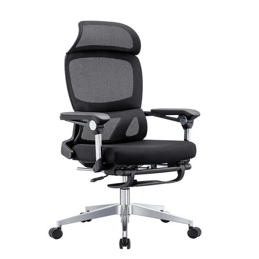 HKM-105107 Ergonomic Full Mesh Office Chair with Footrest for Modern Workspaces