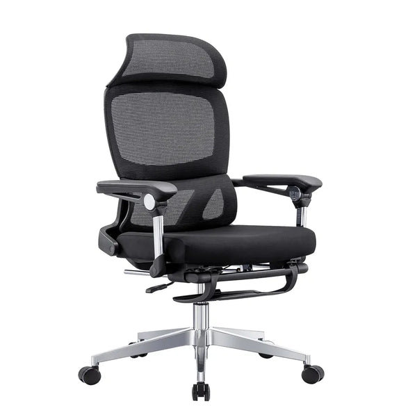 HKM-105107 Ergonomic Full Mesh Office Chair with Footrest for Modern Workspaces