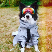 HKM-1051197 Reflective Waterproof Dog Raincoat Poncho - Multiple Sizes Available