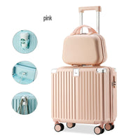 HKM-105235 Compact Computer Travel Luggage Set - Stylish Gold Suitcase for Business and Leisure