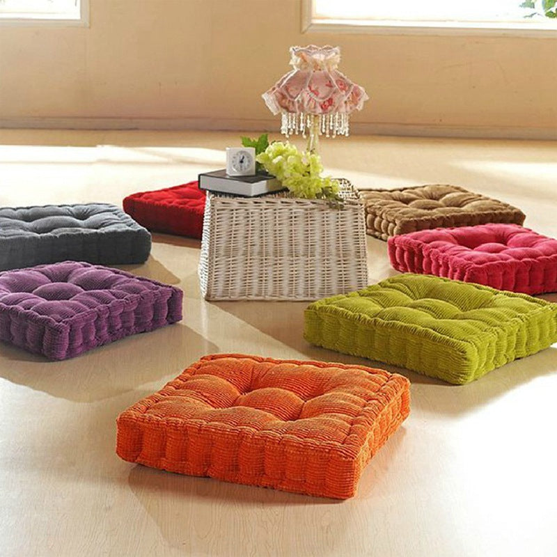 HKM-105235 Corn Fleece Tatami Cushion - Pearl Cotton Filling, 48x48cm, 8cm Thick, Smooth and Warm Design