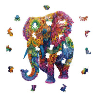 HKM-105299 DIY Unique Shape Wooden Animal A4 Jigsaw Puzzle for Adults with Wooden Pieces