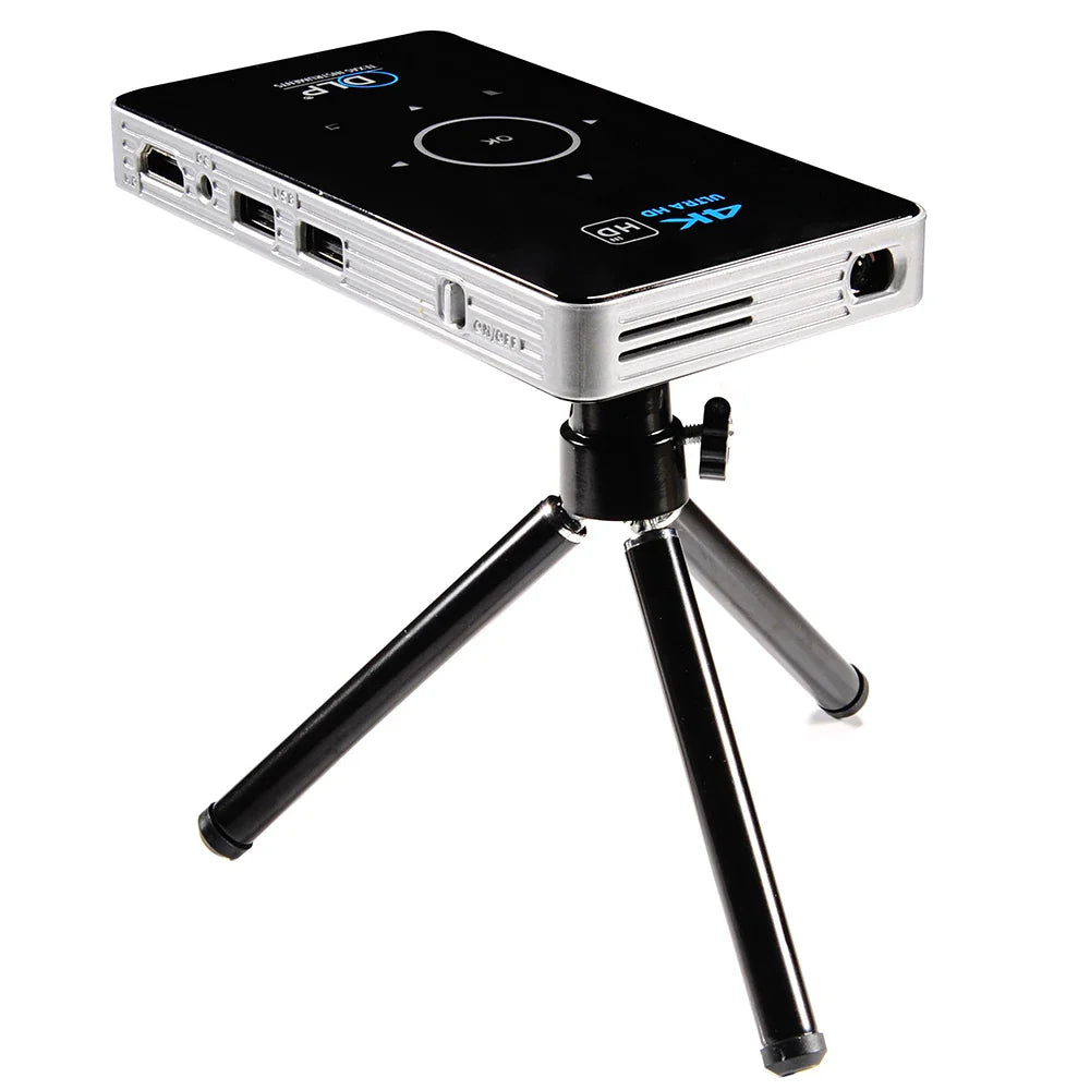 HKM-105363 Compact LED Mini Projector C6 with Full HD 4K Support for Home Cinema Experience