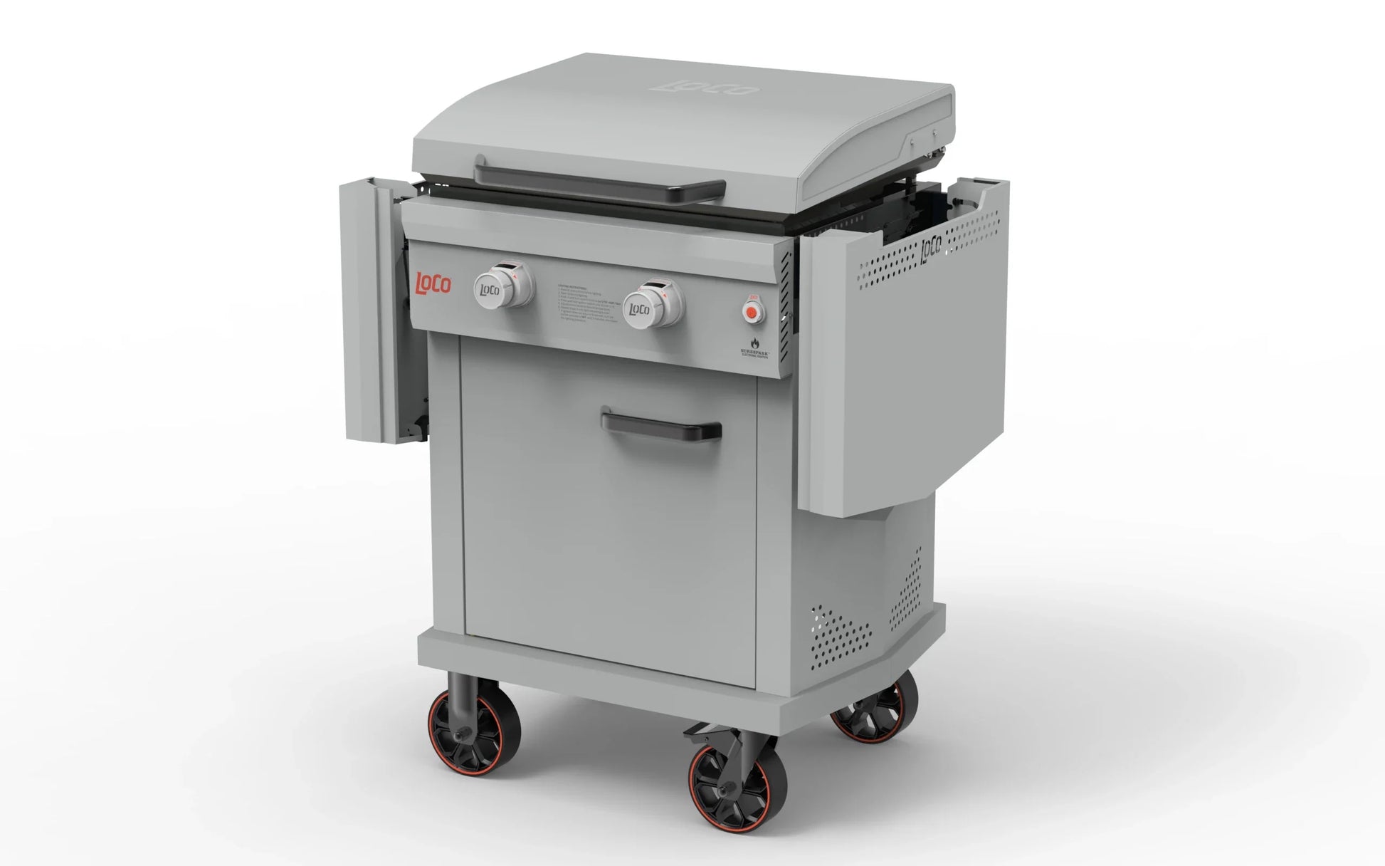 HKM-105363 Smart Temperature Control 2 Burner Gas Grill with Side Serving Table