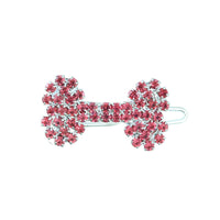 HKM-1055421 Diamond Dog Bone Barrettes for Cats and Dogs in White, Pink, Blue, Red - Stylish Casual Accessory
