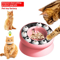 HKM-1055549 Rotating Cat Bowl Puzzle Toy for Fun Feeding - Pink and Orange Plastic