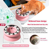 HKM-1055549 Rotating Cat Bowl Puzzle Toy for Fun Feeding - Pink and Orange Plastic