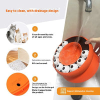 HKM-1055549 Rotating Cat Bowl Puzzle Toy for Fun Feeding - Pink and Orange Plastic