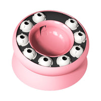 HKM-1055549 Rotating Cat Bowl Puzzle Toy for Fun Feeding - Pink and Orange Plastic