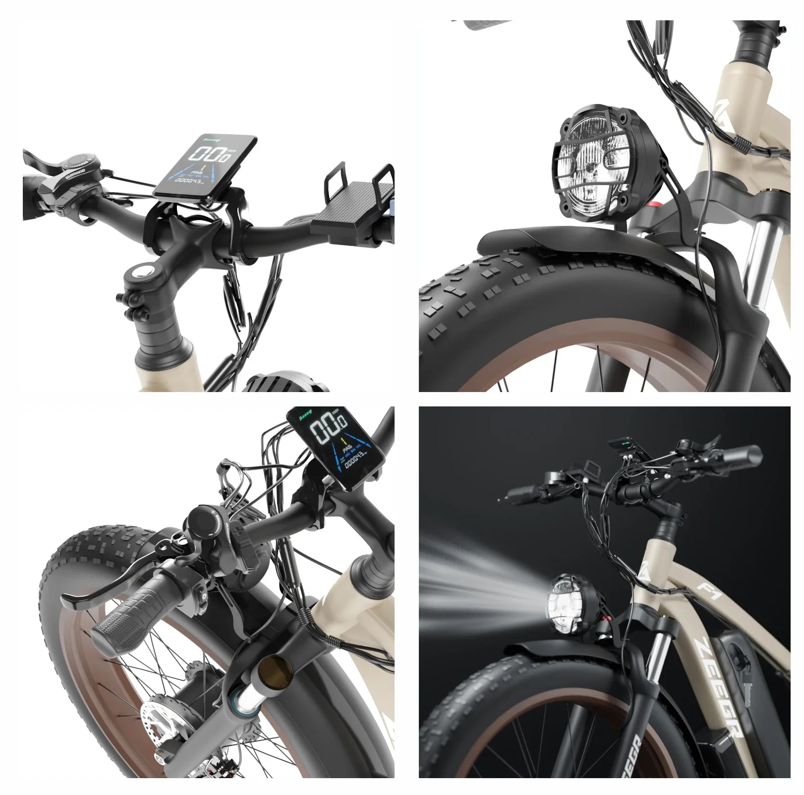 HKM-105555 26" Electric City Fat Tire Bicycle with 2000w Dual Motor and 22.4ah Battery