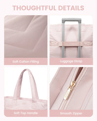 HKM-105555 Puffer Quilted Laptop Tote Bag for Women, 15.6 Inch Large Travel Shoulder Handbag