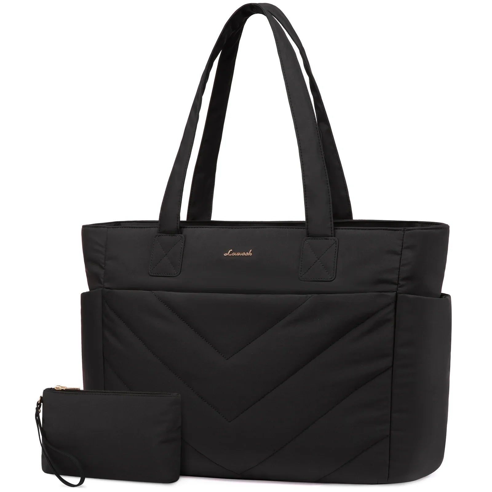 HKM-105555 Puffer Quilted Laptop Tote Bag for Women, 15.6 Inch Large Travel Shoulder Handbag