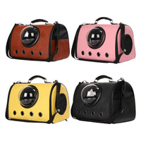 HKM-1055805 Portable Pet Backpack for Small Dogs and Cats - Durable PU Leather Carrier with Air Circulation Design