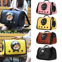 HKM-1055805 Portable Pet Backpack for Small Dogs and Cats - Durable PU Leather Carrier with Air Circulation Design