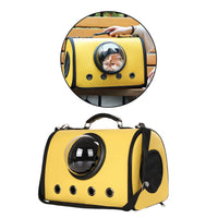 HKM-1055805 Portable Pet Backpack for Small Dogs and Cats - Durable PU Leather Carrier with Air Circulation Design