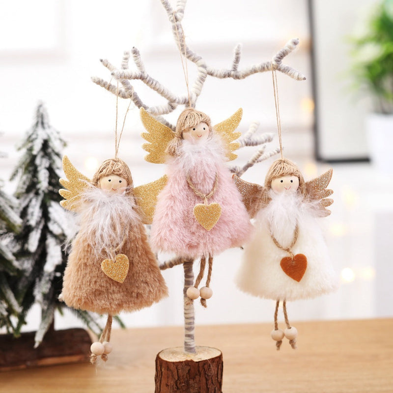 HKM-105619 Christmas Angel Plush Pendant - Festive Home Decor, Tree Ornament & Holiday Gift