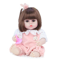 HKM-105683 Full Silicone Reborn Baby Doll with Pacifier - Lifelike Play Toy for Children, 38cm