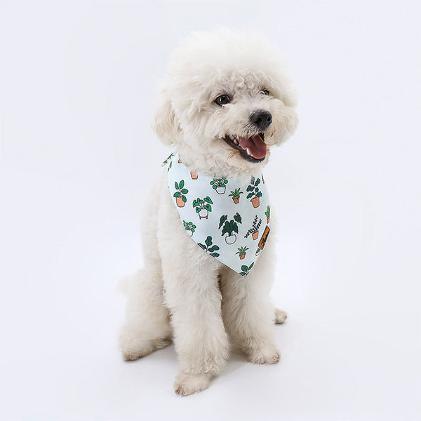 HKM-1056957 Summer Floral Pattern Dog Scarf and Saliva Towel in Various Colors
