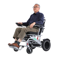 HKM-105875 Lightweight Electric Mobility Wheelchair with Removable Battery, Aluminum Alloy Frame, 20km Driving Range