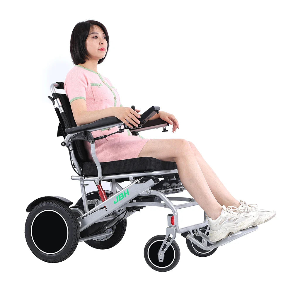 HKM-105875 Lightweight Electric Mobility Wheelchair with Removable Battery, Aluminum Alloy Frame, 20km Driving Range
