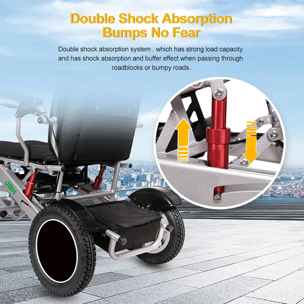 HKM-105875 Lightweight Electric Mobility Wheelchair with Removable Battery, Aluminum Alloy Frame, 20km Driving Range